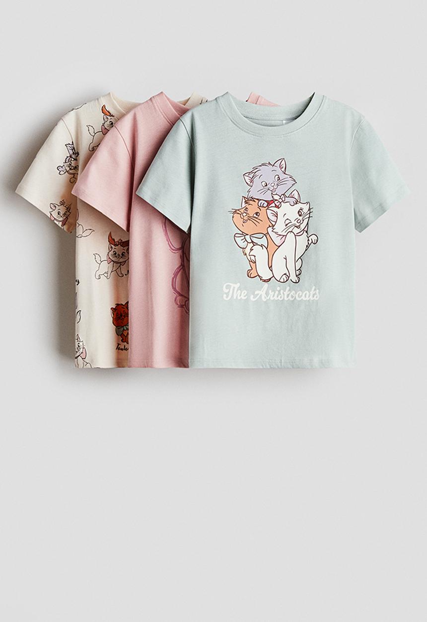 H&M - 3-Pack printed jersey tops - light turquoise aristocats
