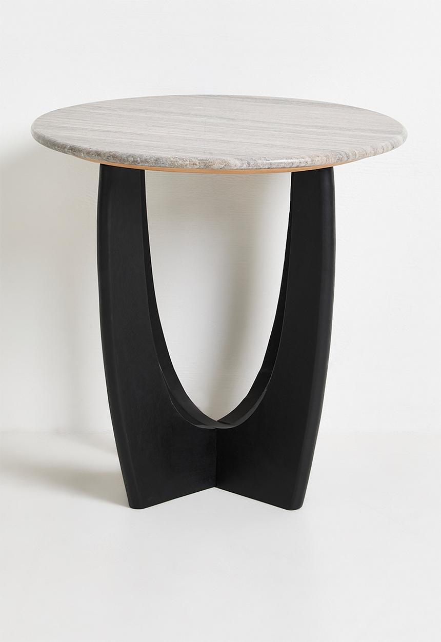 Sixth Floor - Ivory Side Table - Black & Marble