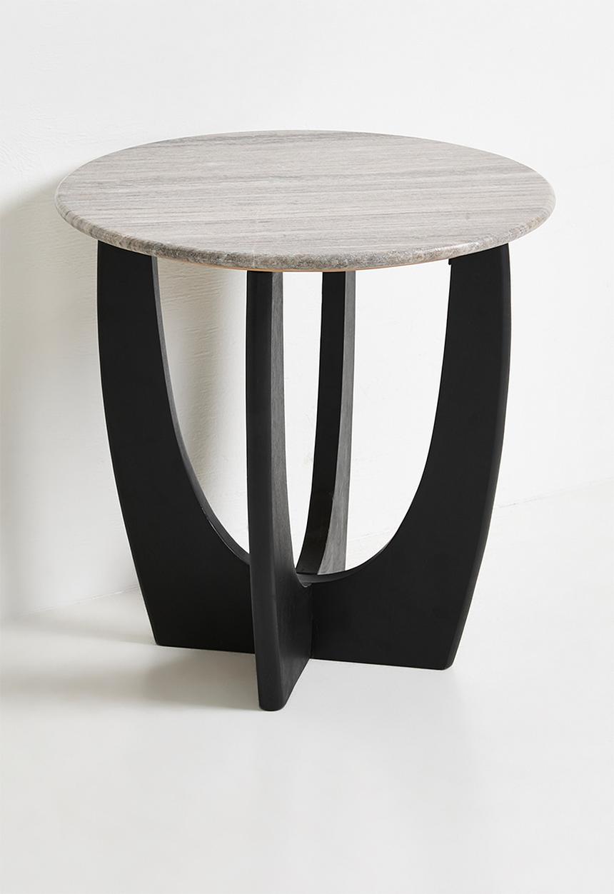 Sixth Floor - Ivory Side Table - Black & Marble