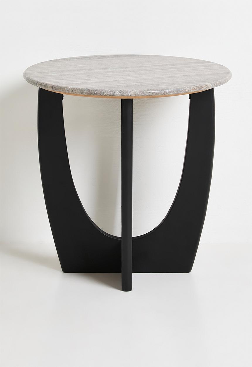 Sixth Floor - Ivory Side Table - Black & Marble