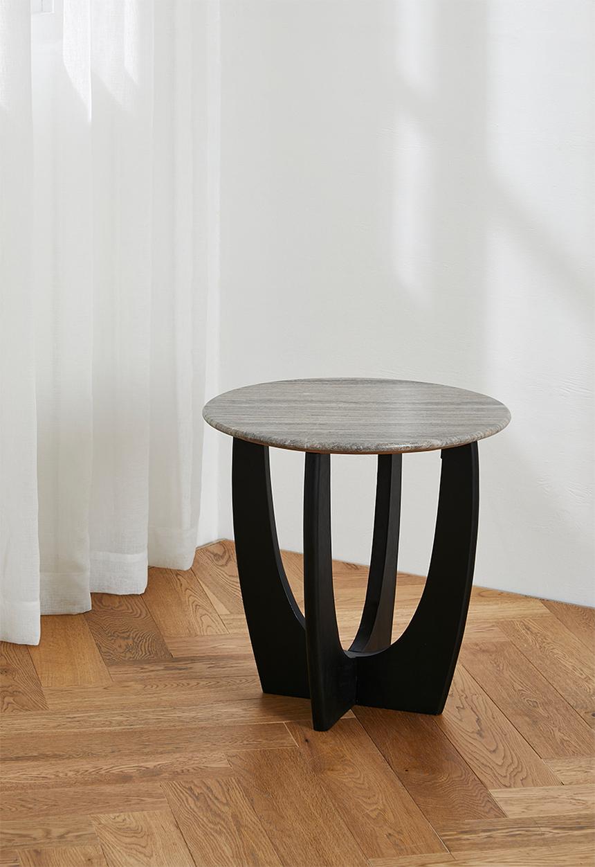 Sixth Floor - Ivory Side Table - Black & Marble