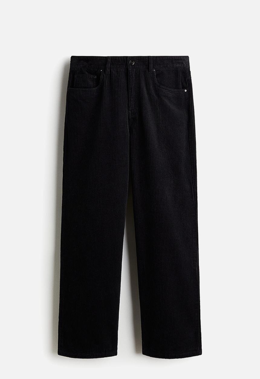 H&M - Relaxed fit corduroy trousers - navy blue