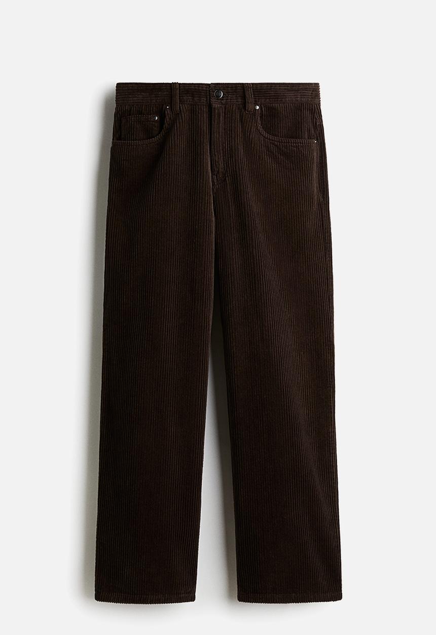 H&M - Relaxed fit corduroy trousers -  dark brown