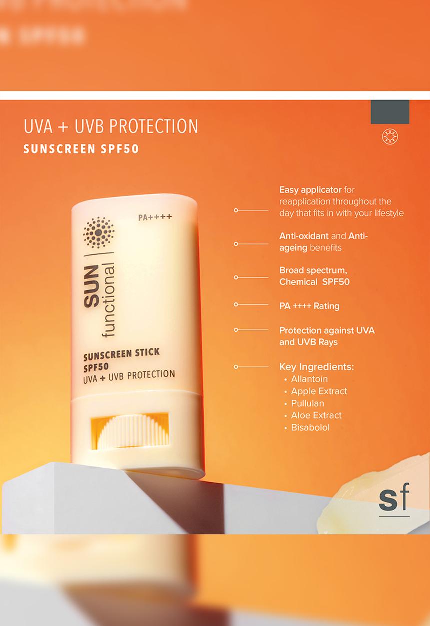 SKIN functional - Sunscreen Stick - SPF50, UVA + UVB Protection