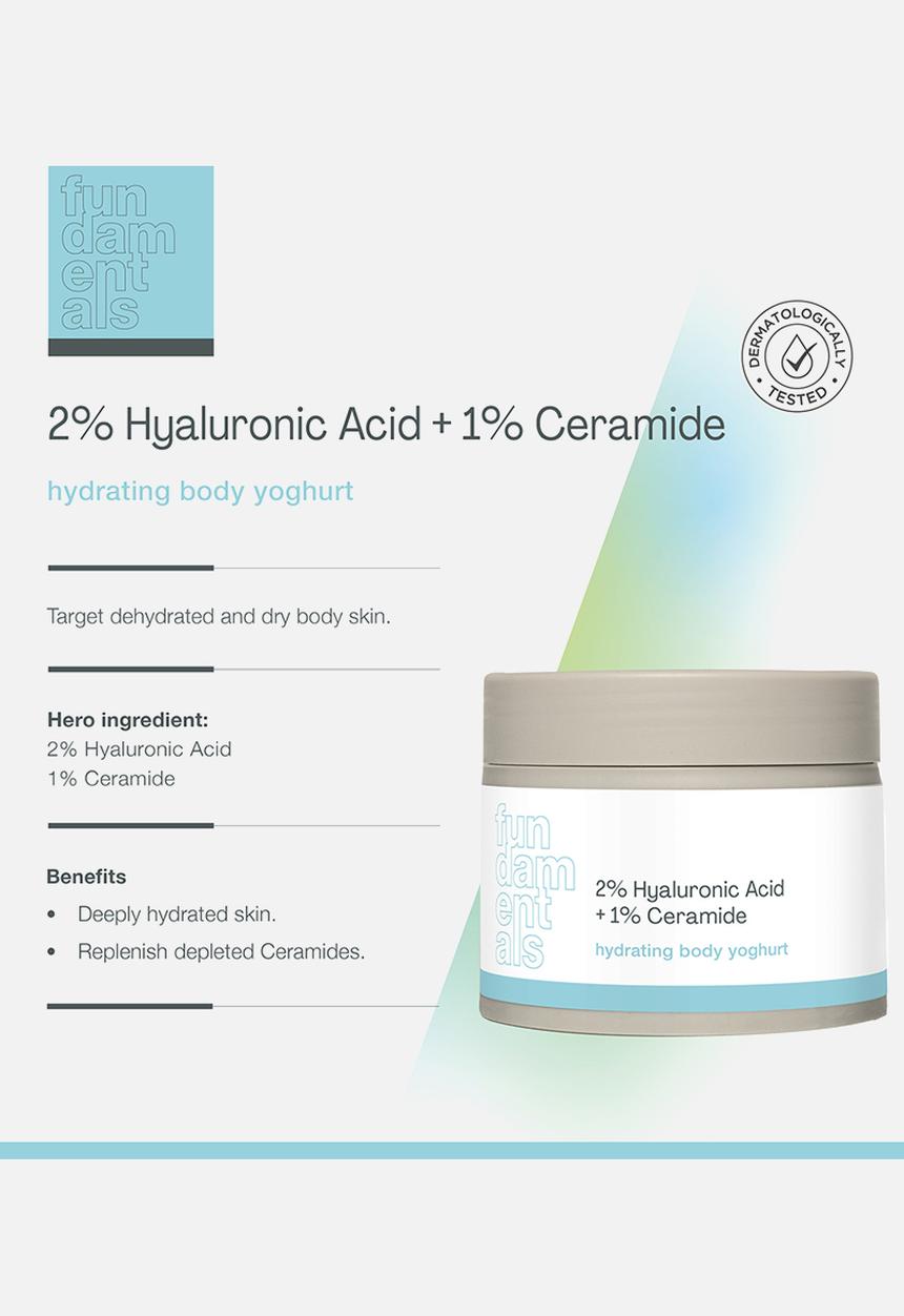 Fundamentals Skincare - Hydrating Body Yoghurt -  2% Hyaluronic Acid + 1% Ceramide