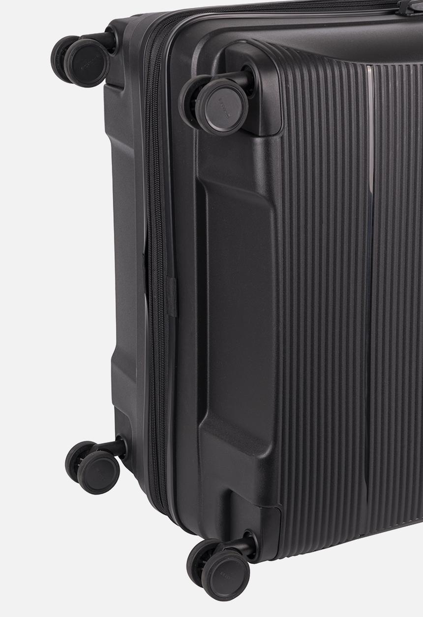Cellini - QWEST LARGE 4 WHEEL TROLLEY CASE - BLACK