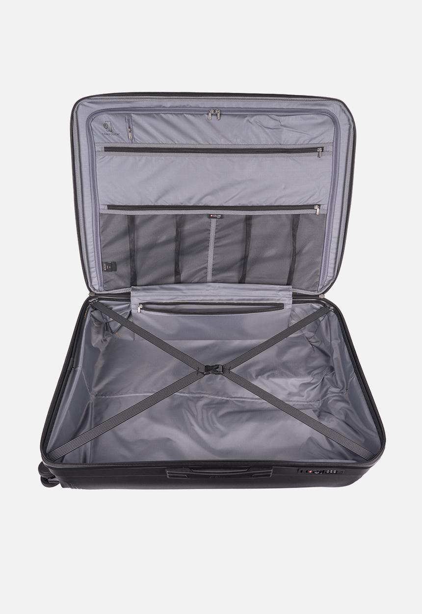 Cellini - QWEST LARGE 4 WHEEL TROLLEY CASE - BLACK