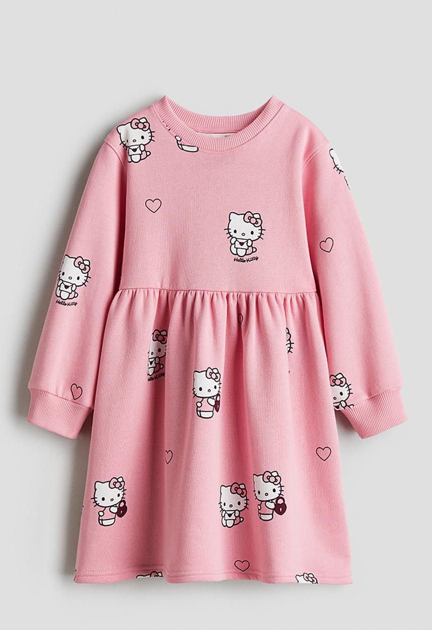 H&M - Printed sweatshirt dress - pink,multi