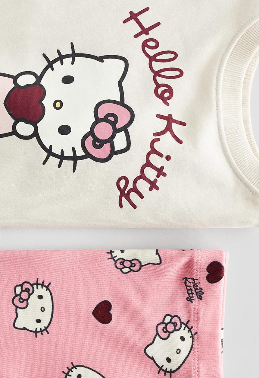 H&M - 2-piece sweatshirt and leggings set - white,pink,multi