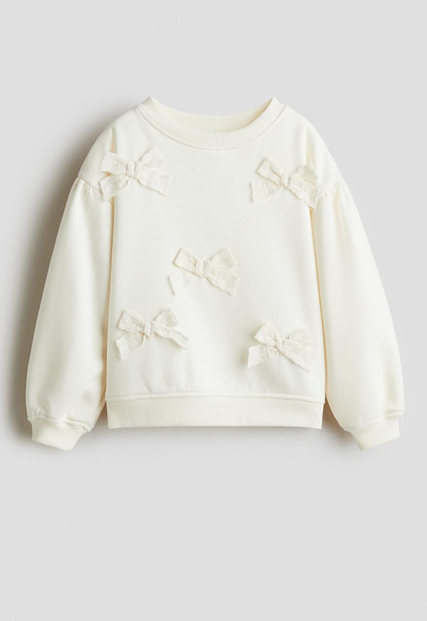 H&M - Appliquéd brushed-inside sweatshirt - white
