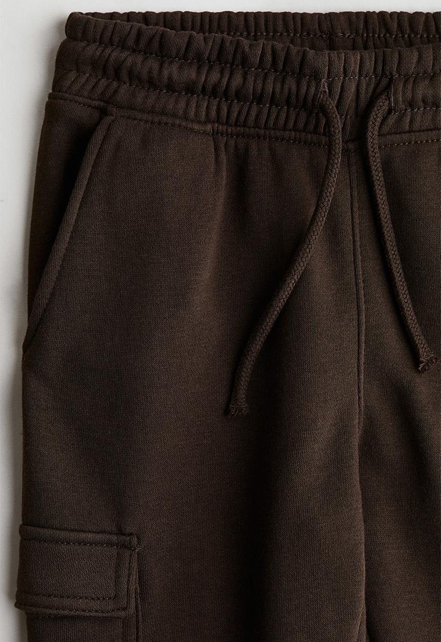 H&M - Brushed-inside cargo joggers - dark brown