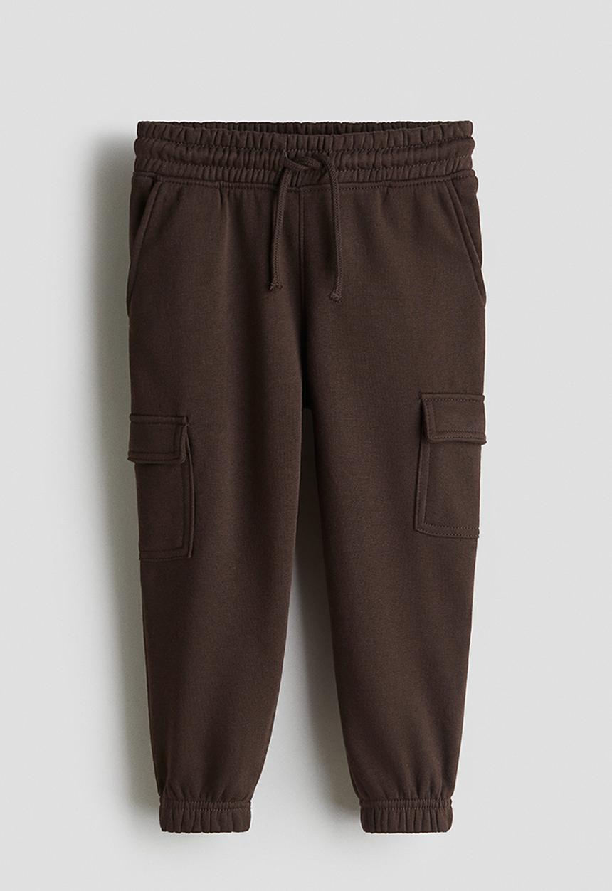 H&M - Brushed-inside cargo joggers - dark brown