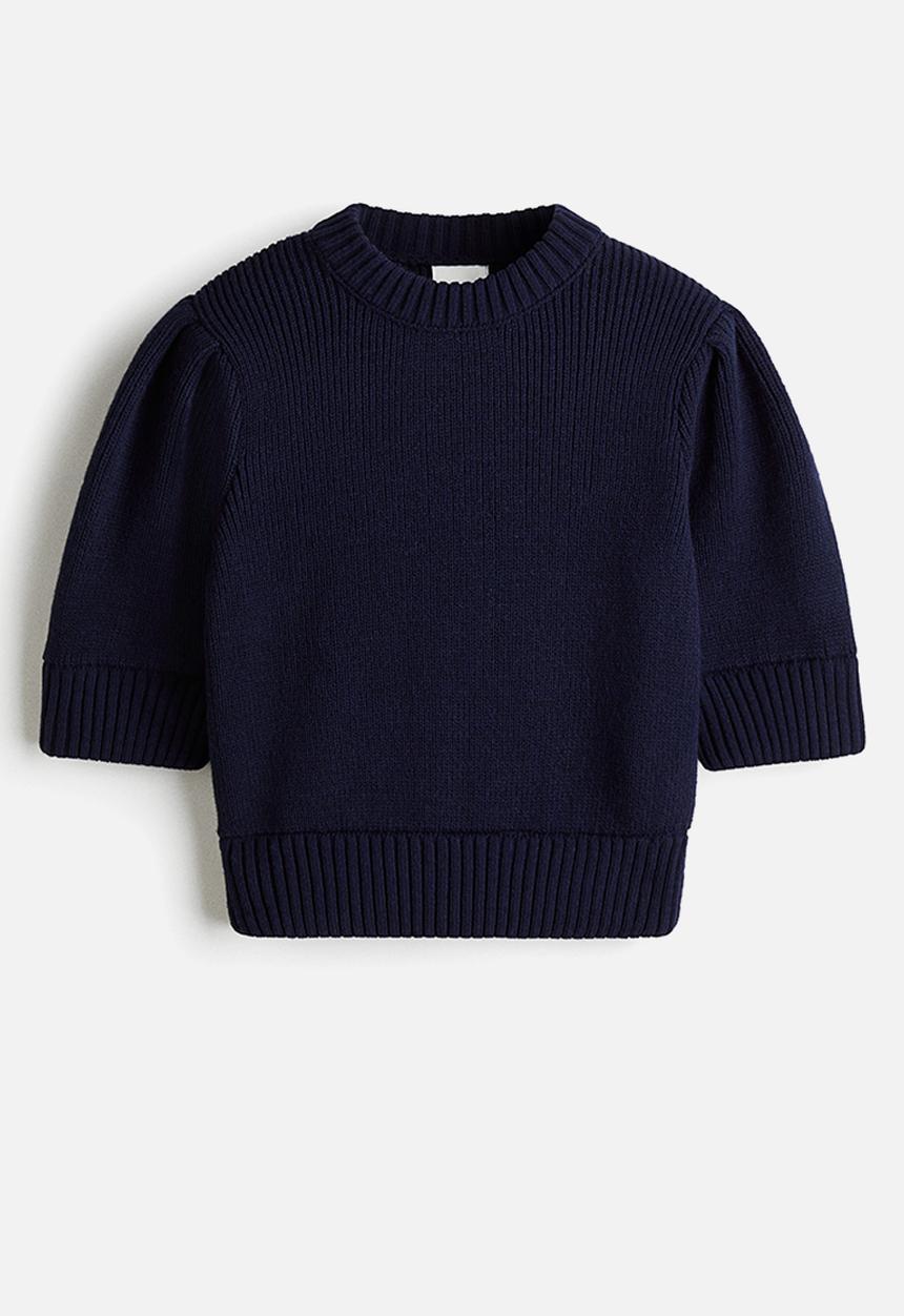 H&M - Rib-knit top - navy blue