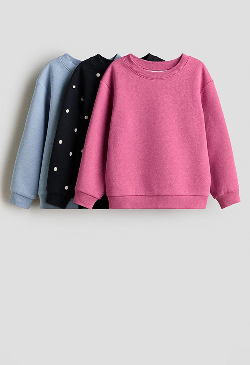 H&M - 3-Pack brushed-inside sweatshirts - multi