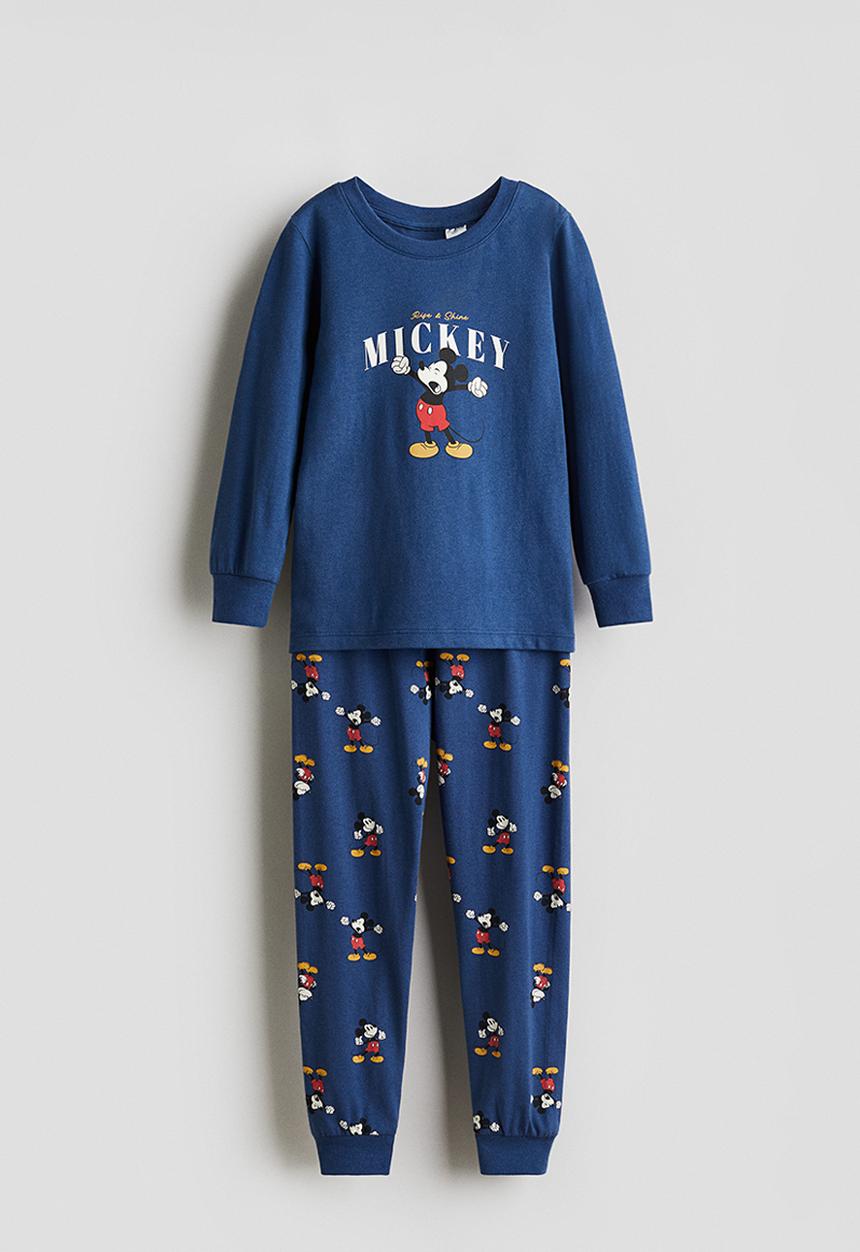 H&M - Printed cotton jersey pyjamas - blue mickey mouse