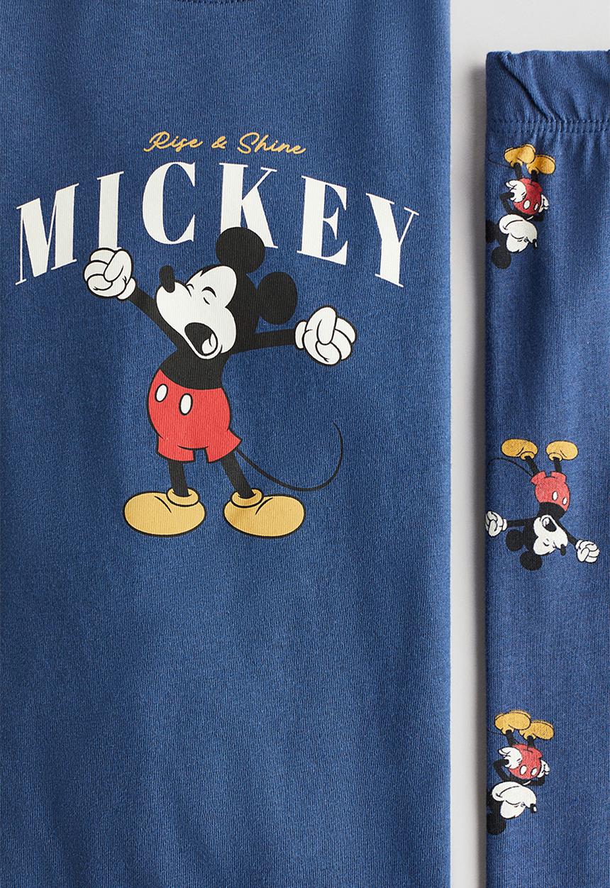 H&M - Printed cotton jersey pyjamas - blue mickey mouse