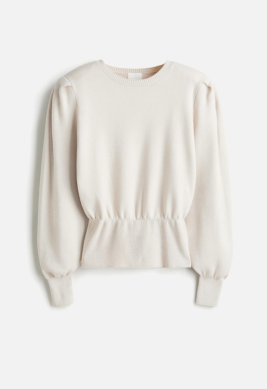 H&M - Shoulder-pad top - cream 