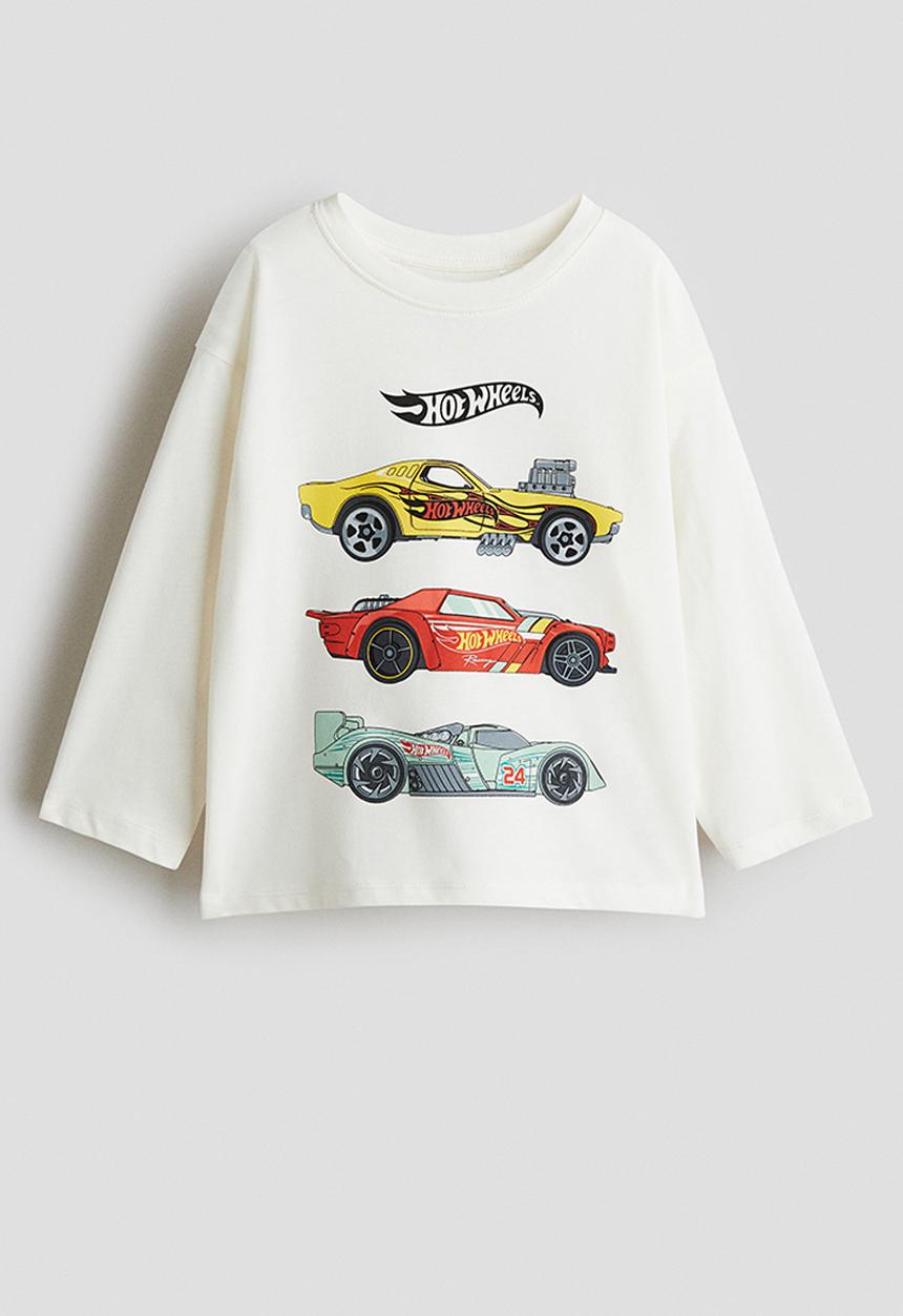 H&M - Long-sleeved T-shirt - white hot wheels