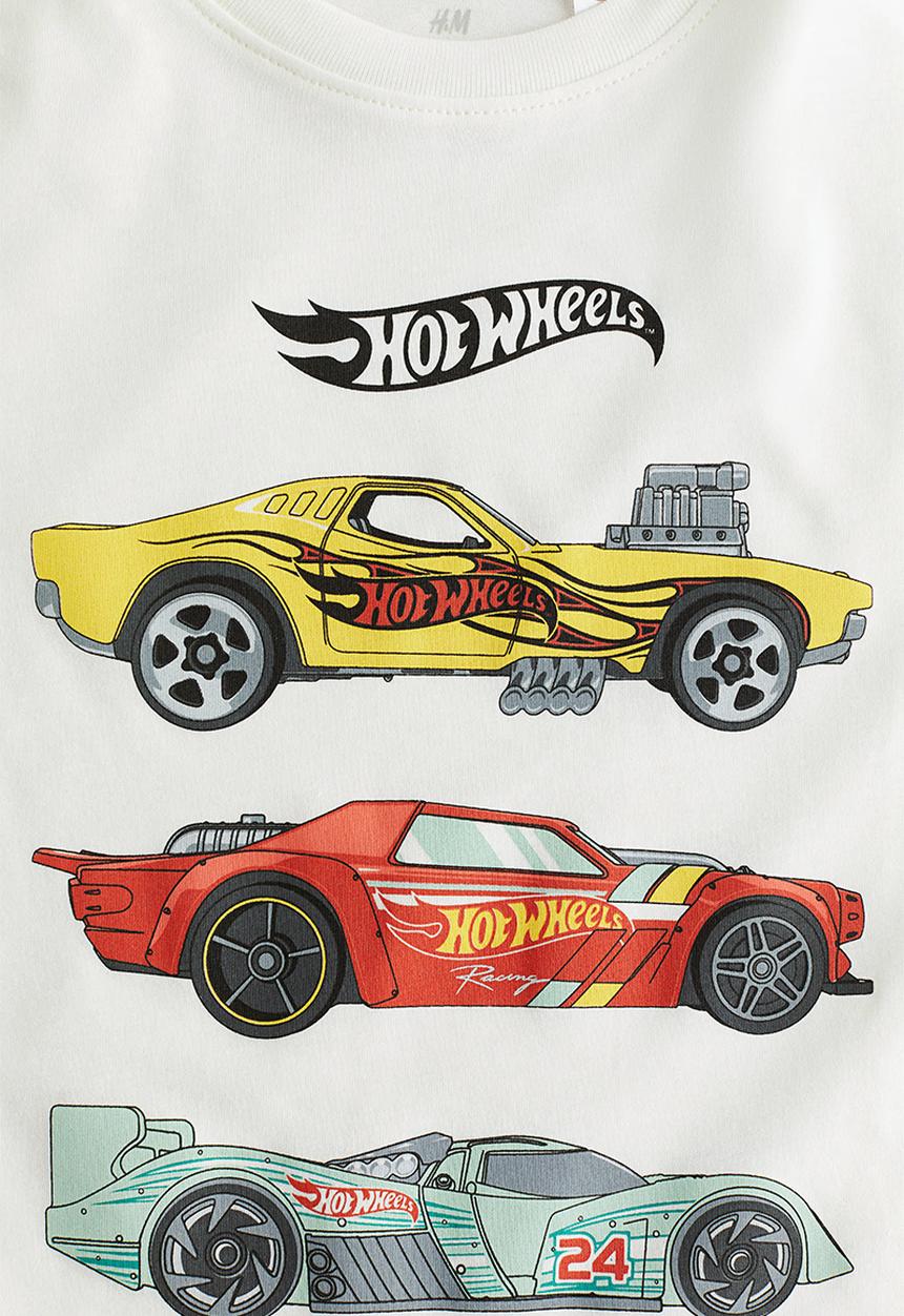 H&M - Long-sleeved T-shirt - white hot wheels