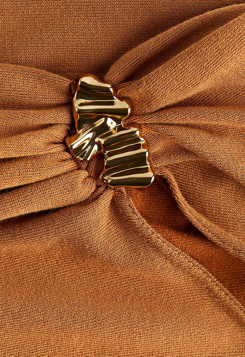 H&M - One-shoulder top - dark beige