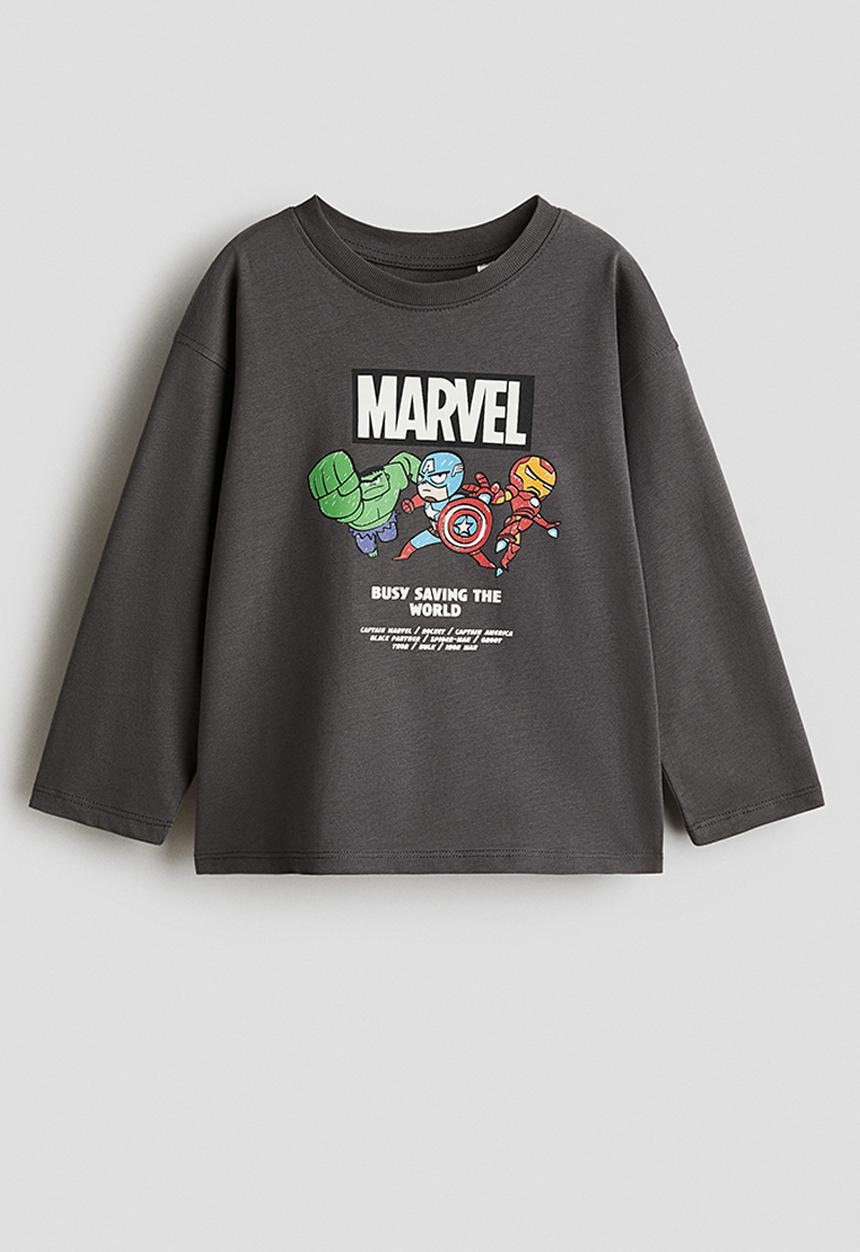 H&M - Long-sleeved T-shirt - dark grey the avengers