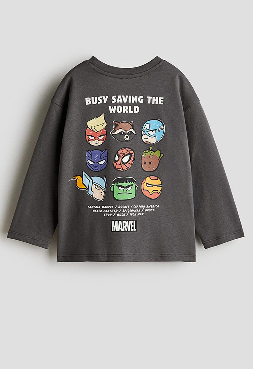 H&M - Long-sleeved T-shirt - dark grey the avengers
