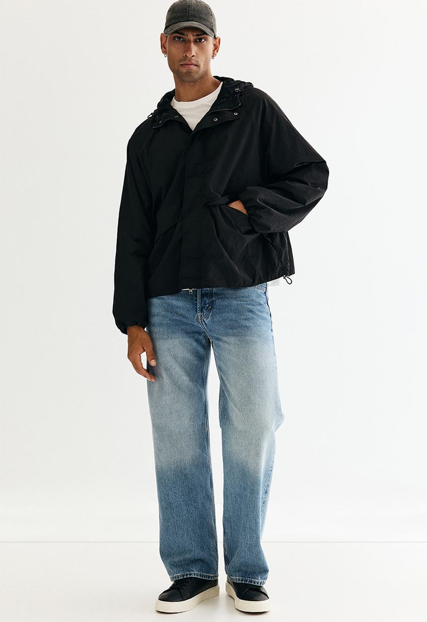 H&M - Loose fit nylon windbreaker - black