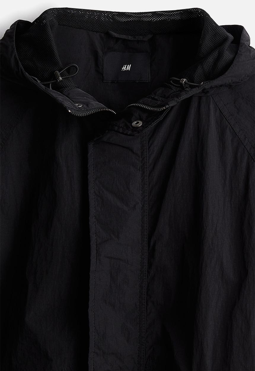 H&M - Loose fit nylon windbreaker - black