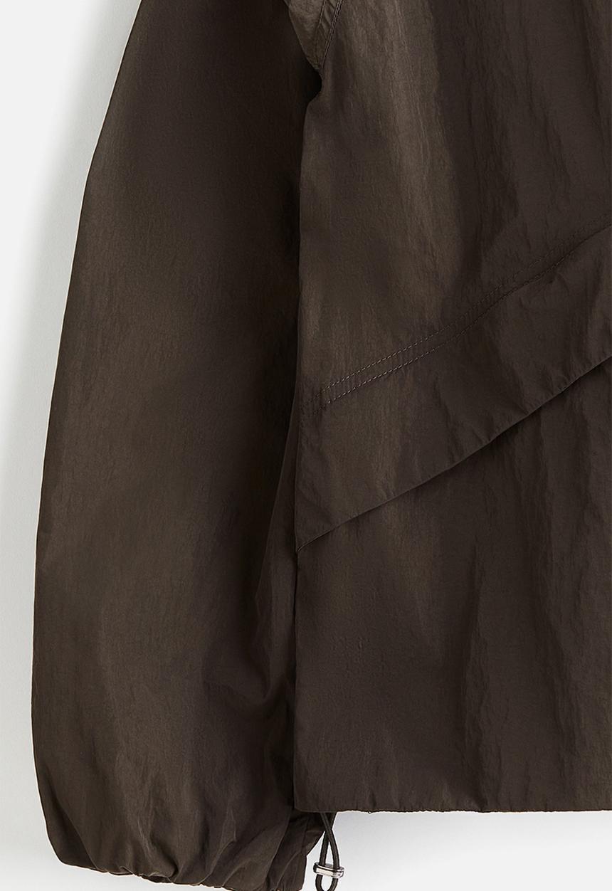 H&M - Loose fit nylon windbreaker - dark khaki green 