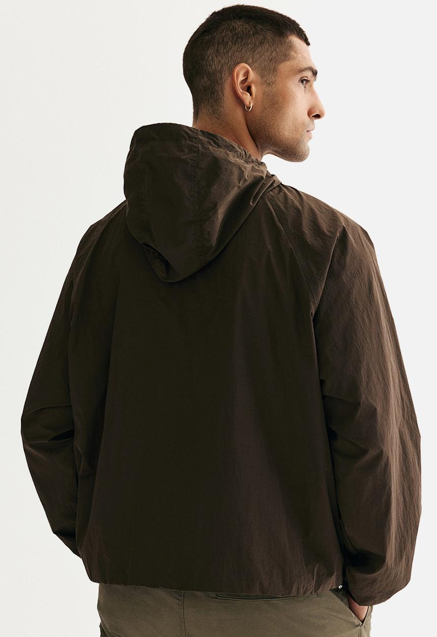 H&M - Loose fit nylon windbreaker - dark khaki green 