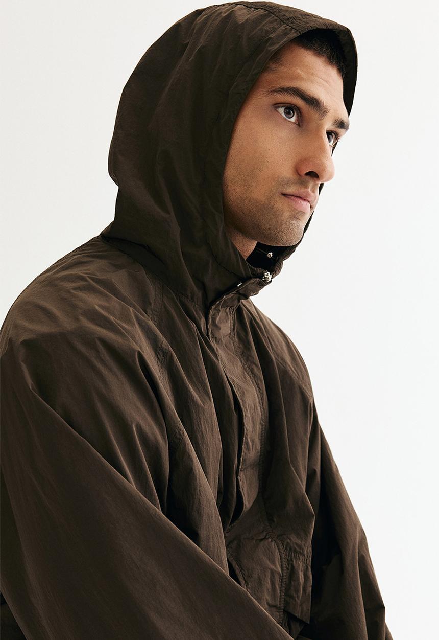 H&M - Loose fit nylon windbreaker - dark khaki green 