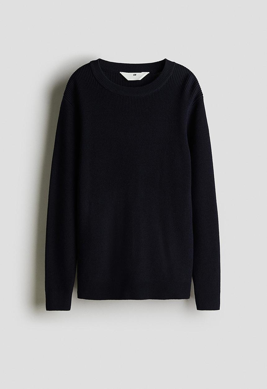 H&M - Rib-knit jumper - navy blue