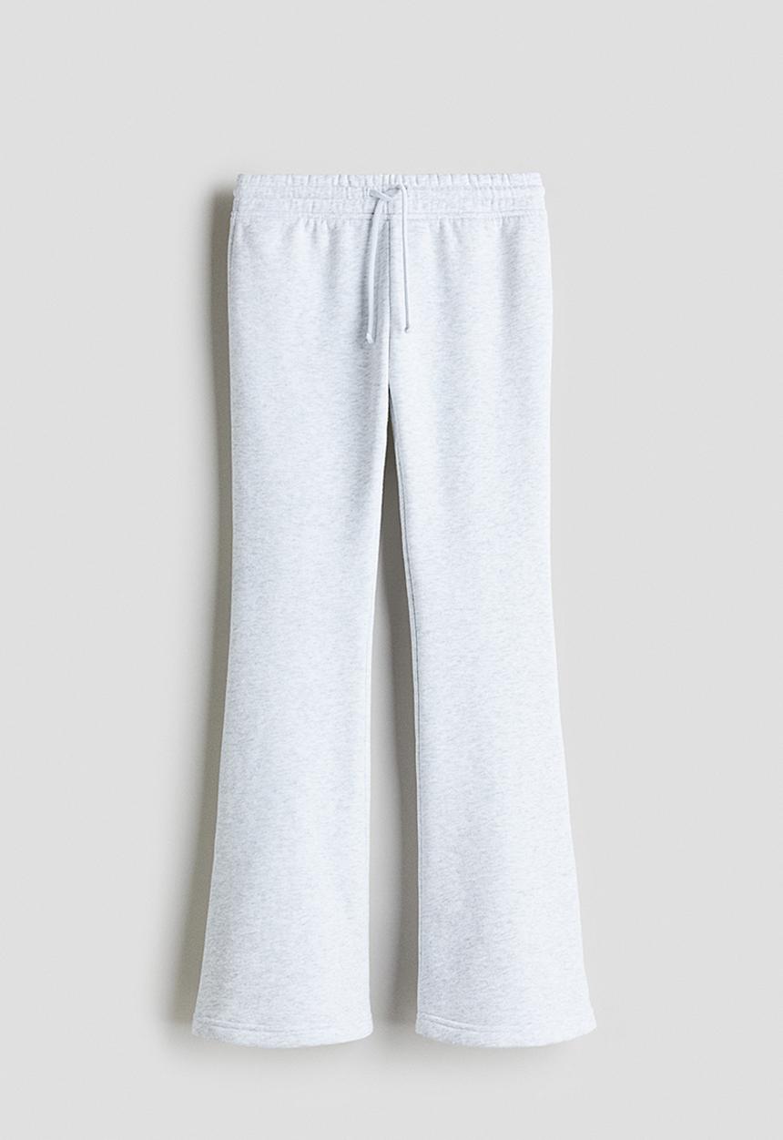 H&M - Flared joggers - light grey marl 