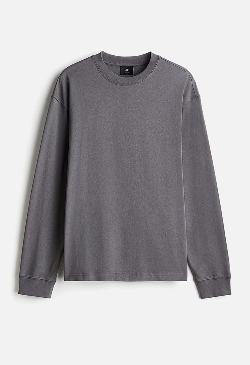 H&M - Loose fit long-sleeved jersey top - grey