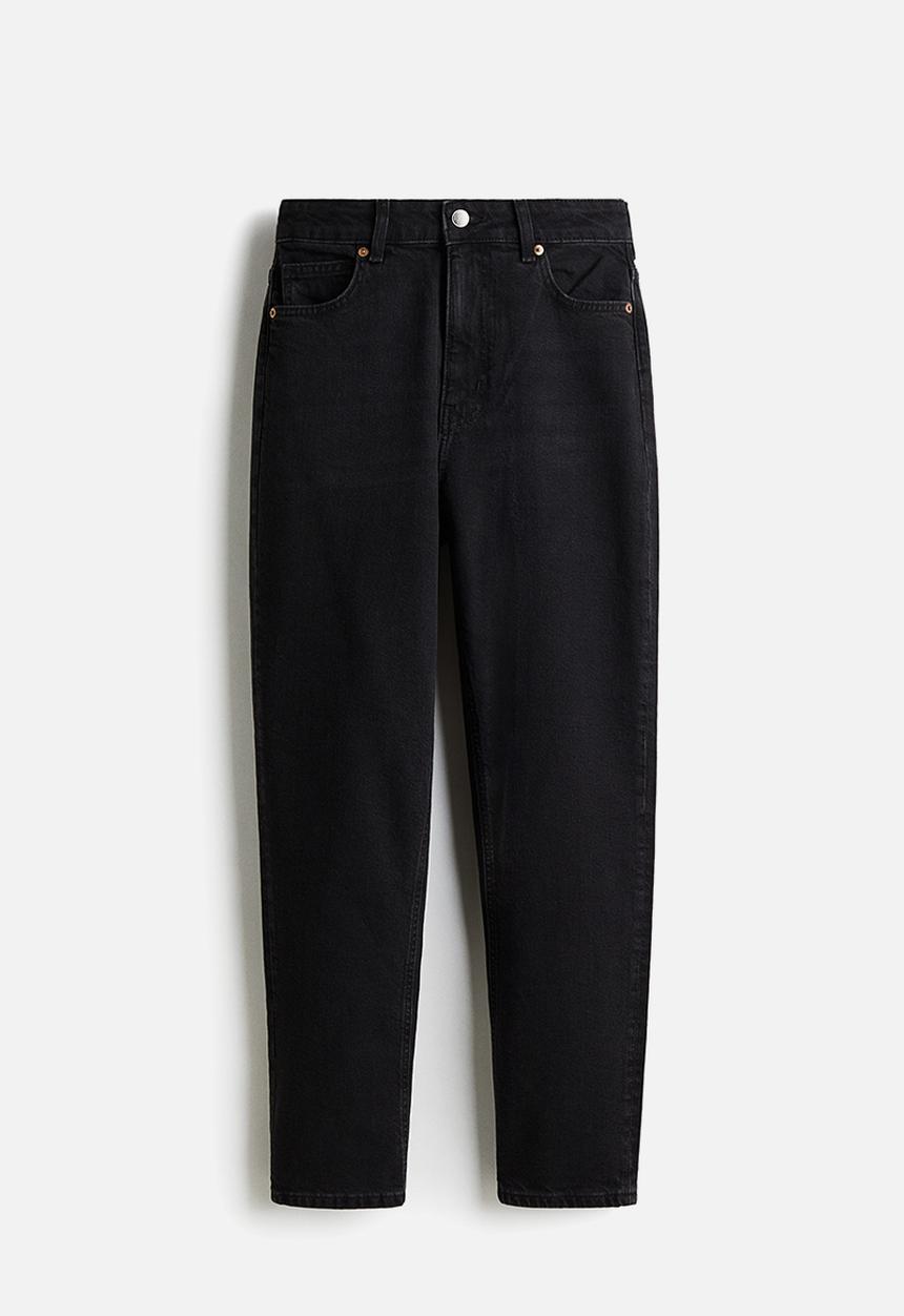 H&M - Mom slim fit high waist ankle jeans - black