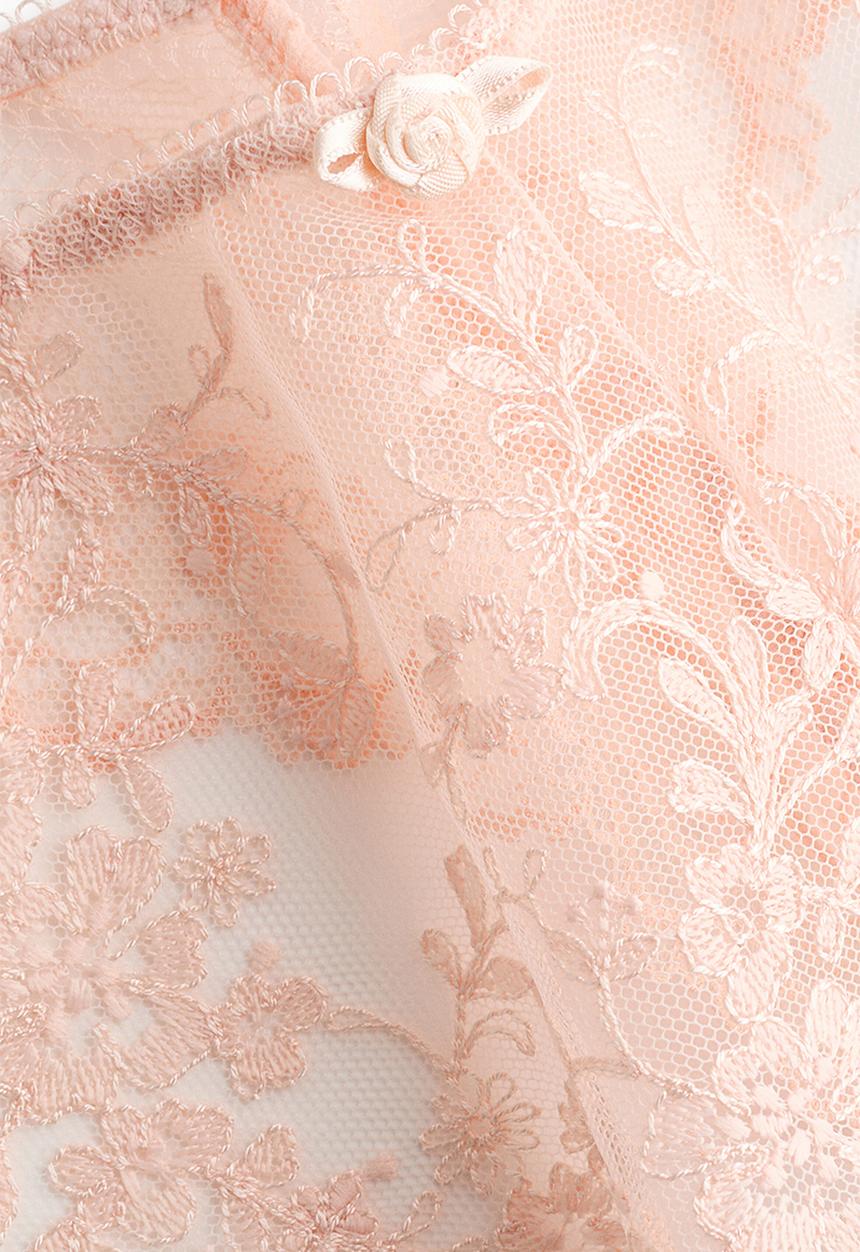 H&M - Embroidered thong briefs - powder pink