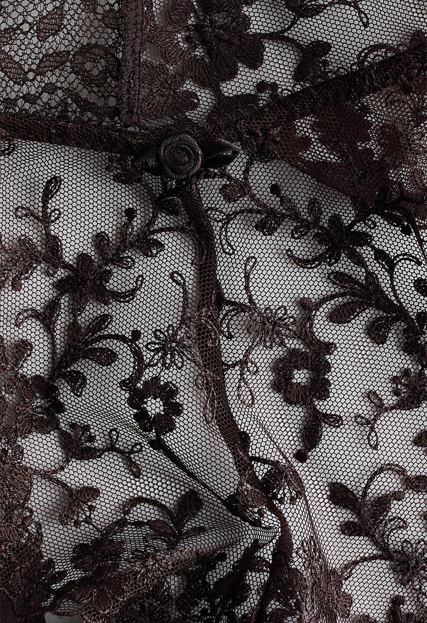 H&M - Embroidered thong briefs - dark brown