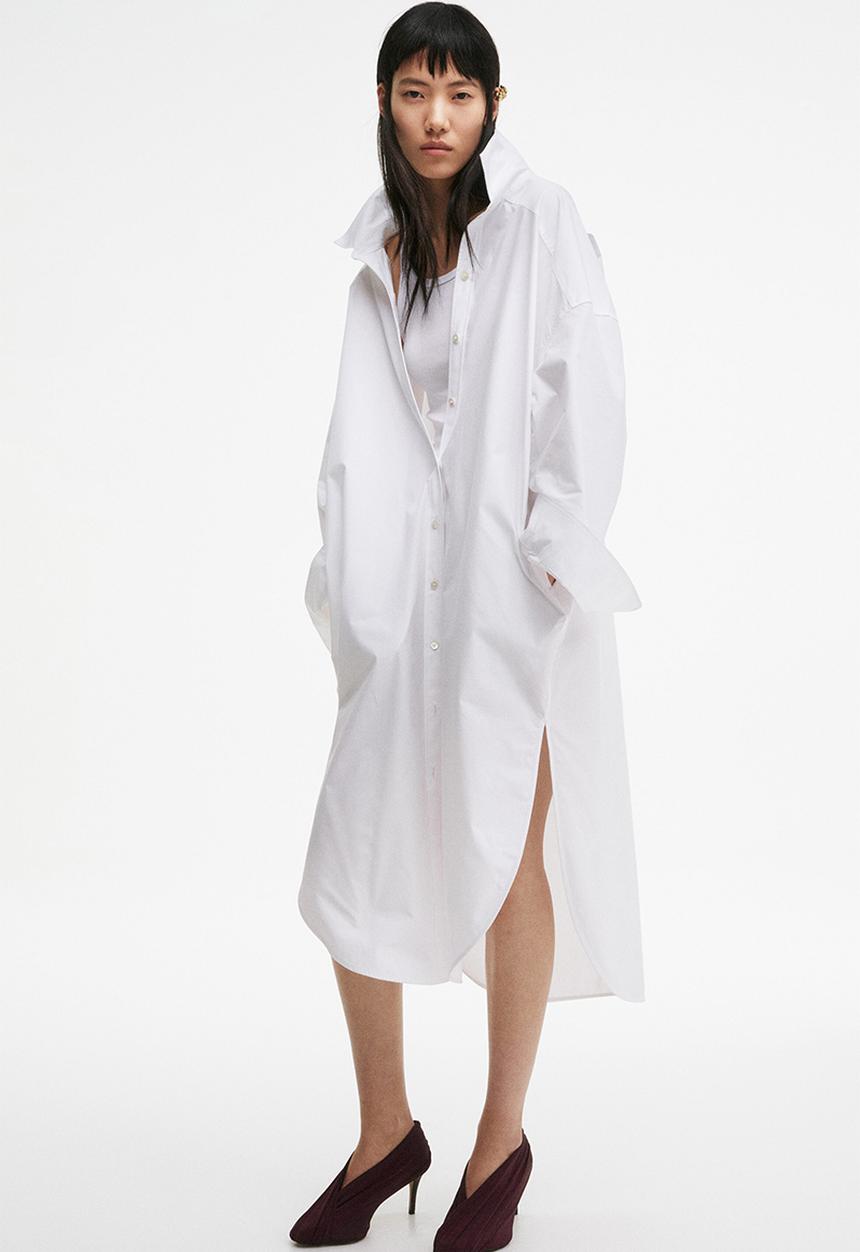 H&M - Poplin shirt dress - white
