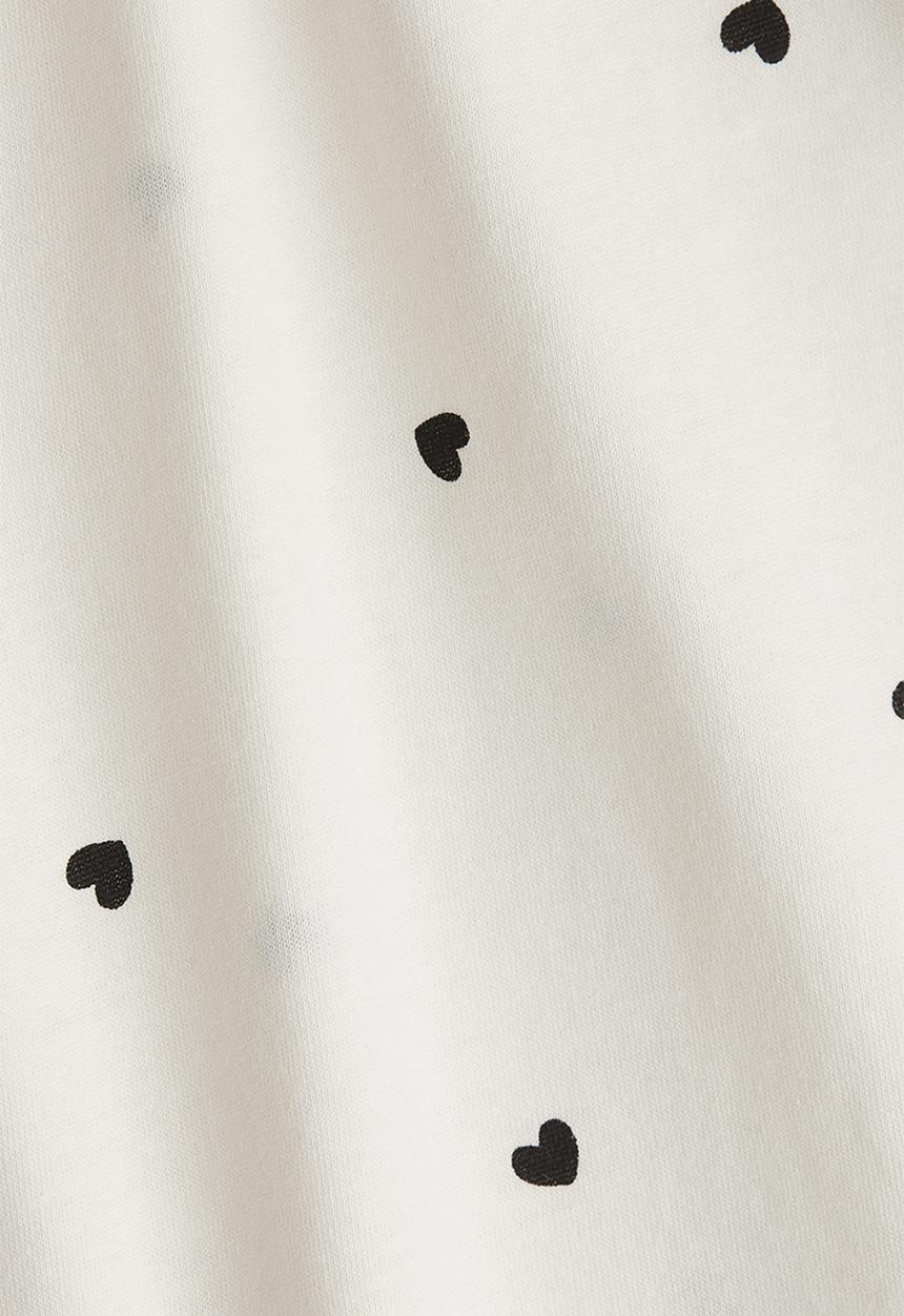 H&M - Jersey pyjamas - cream & black hearts