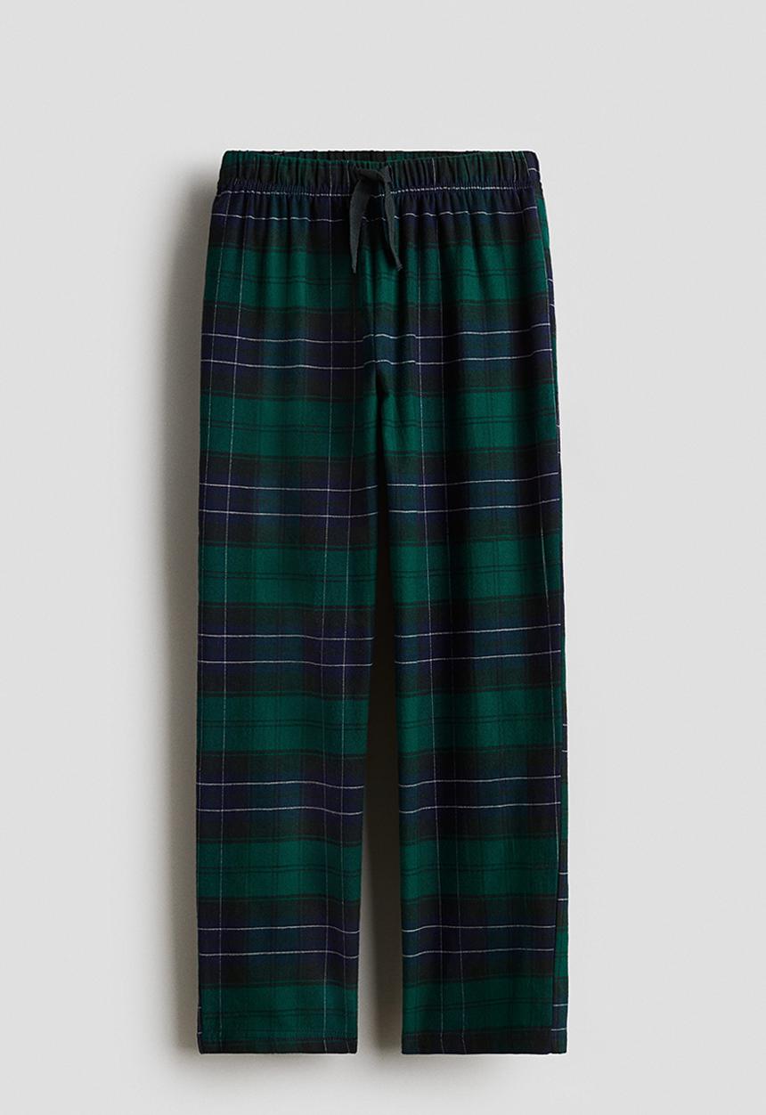 H&M - Cotton pyjama bottoms - green/checked