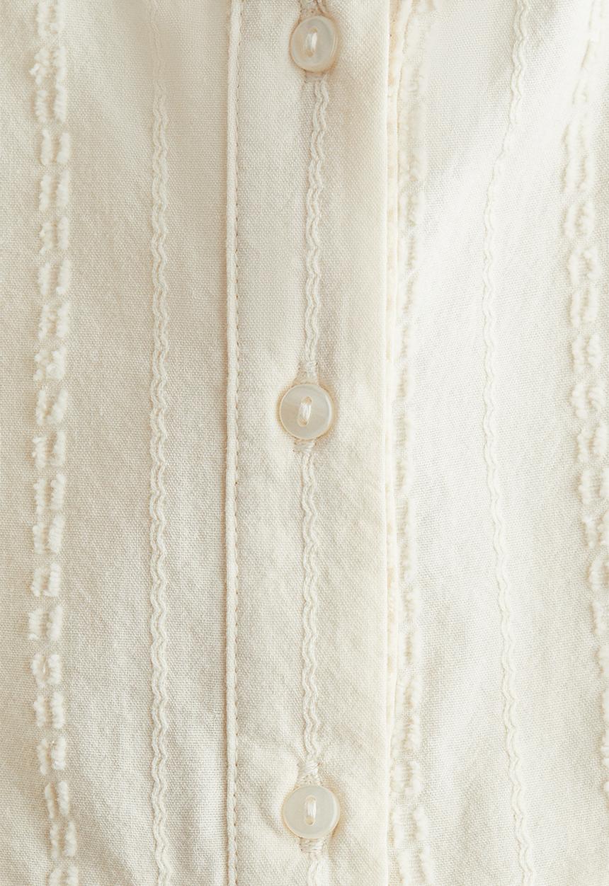 H&M - Sleeveless flounced blouse - light beige