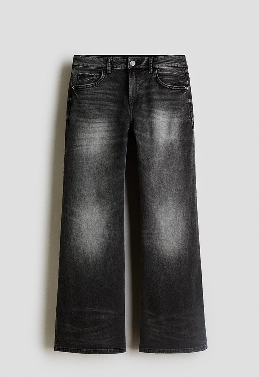 H&M - Baggy fit bootcut leg jeans - denim black