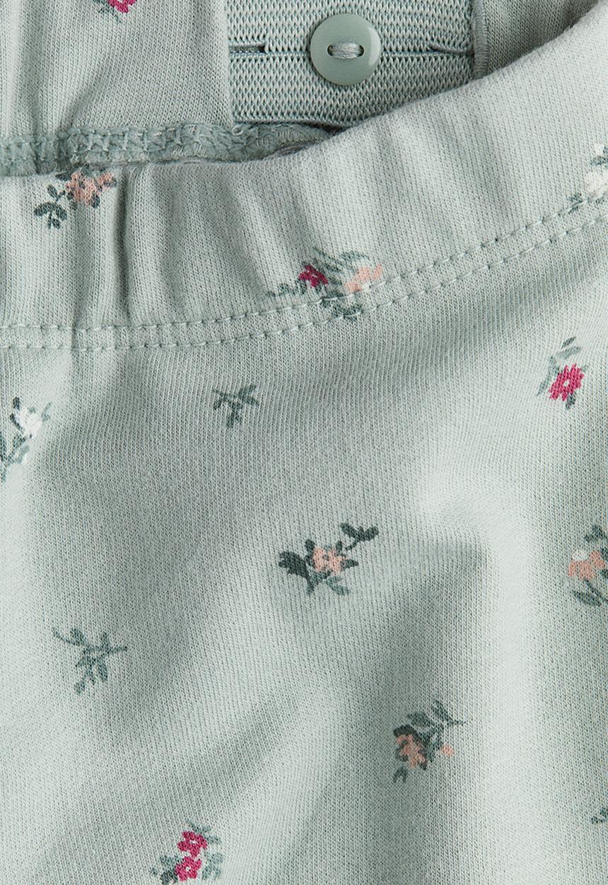 H&M - Printed brushed-inside leggings - mint green/floral
