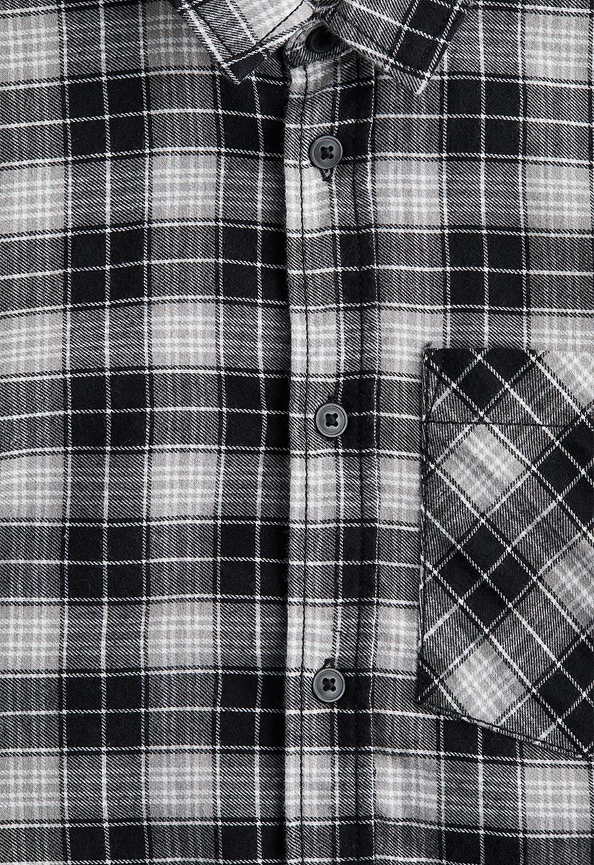 H&M - Cotton flannel shirt - black/checked