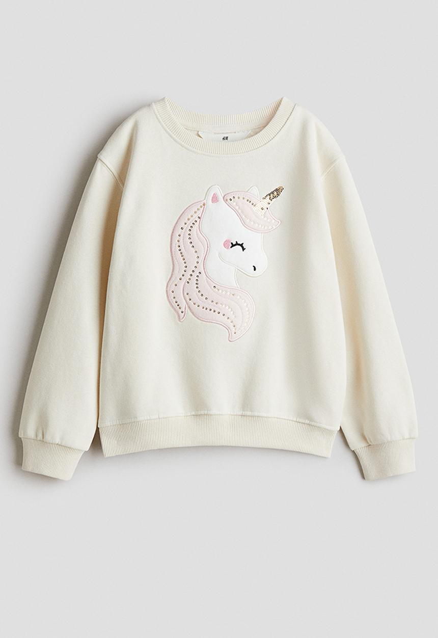 H&M - Sweatshirt - light beige/unicorn