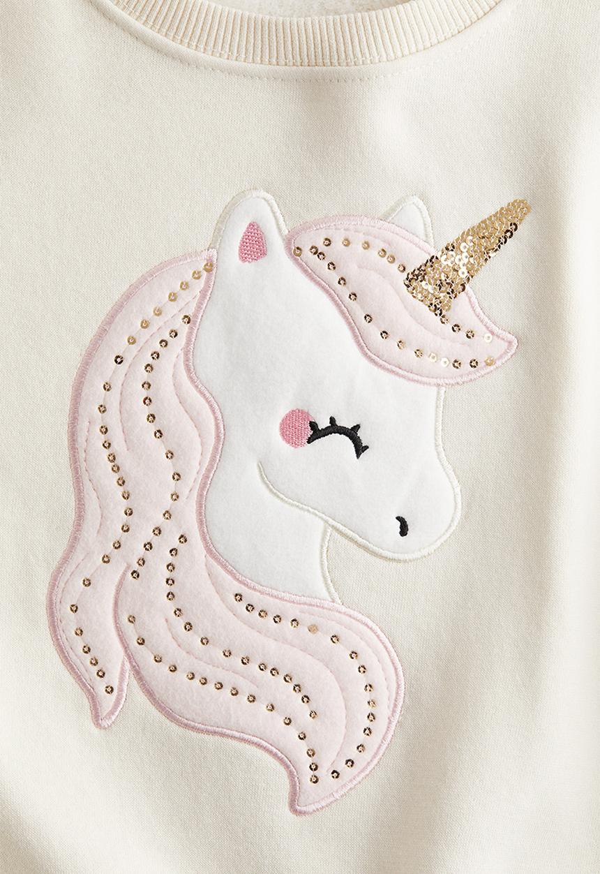 H&M - Sweatshirt - light beige/unicorn