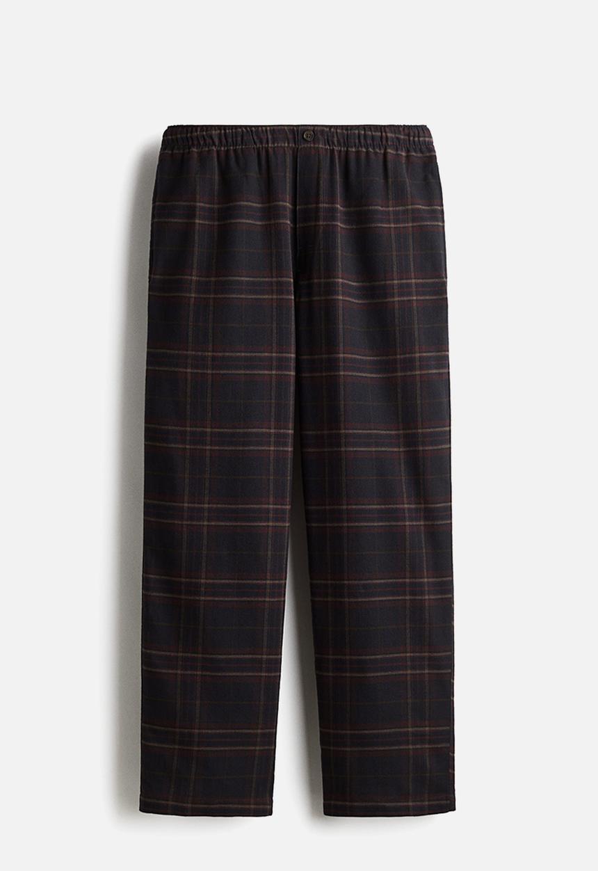 H&M - Flannel pyjama shirt and bottoms - blue,multi