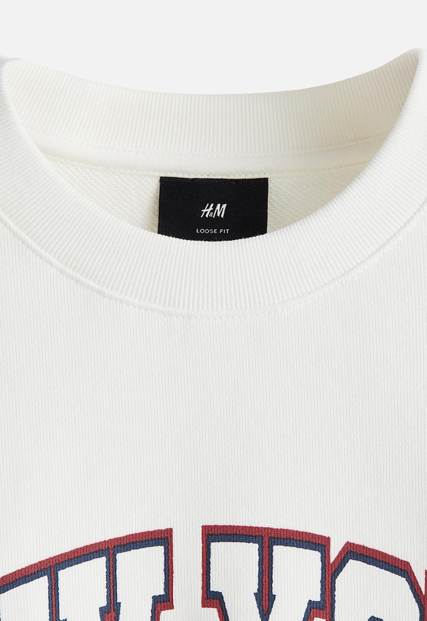 H&M - Loose fit sweatshirt - white,multi