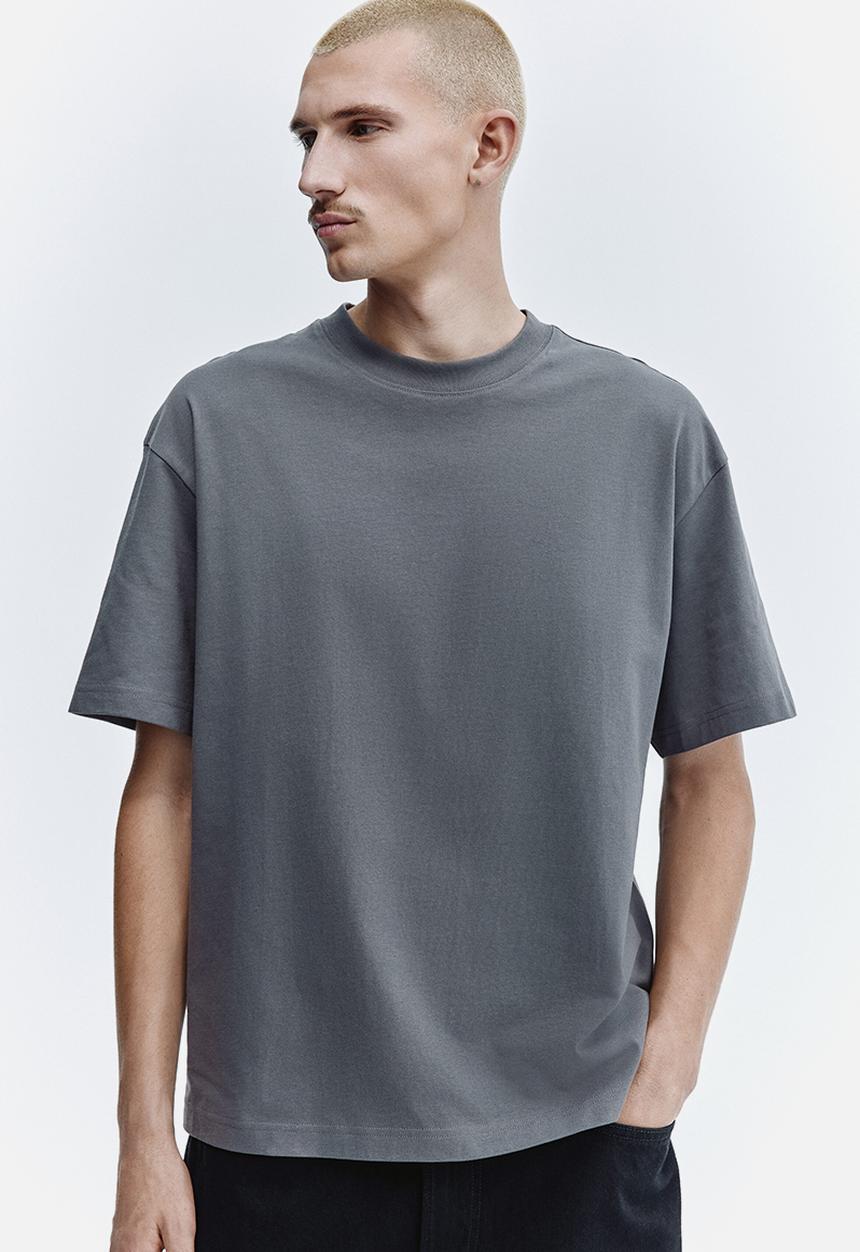 Relaxed fit T-shirt - dark grey - 1309319012
