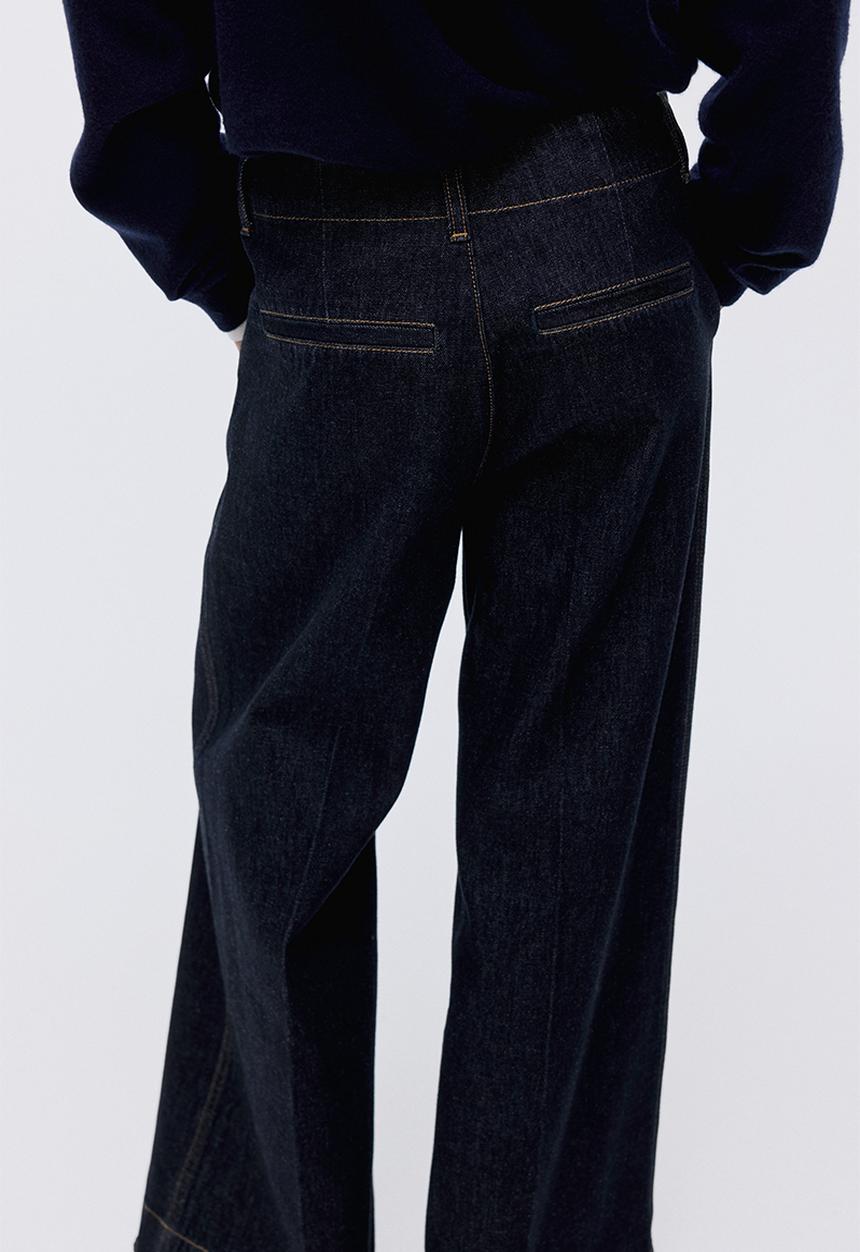 H&M - Wide high jeans - dark denim blue